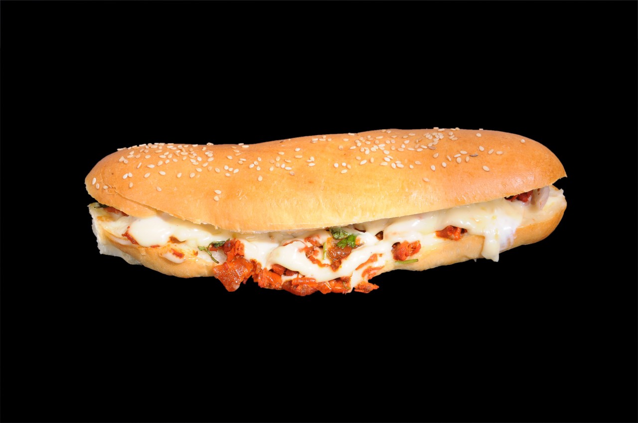 Chicken Samoli sesame sub with cheese
