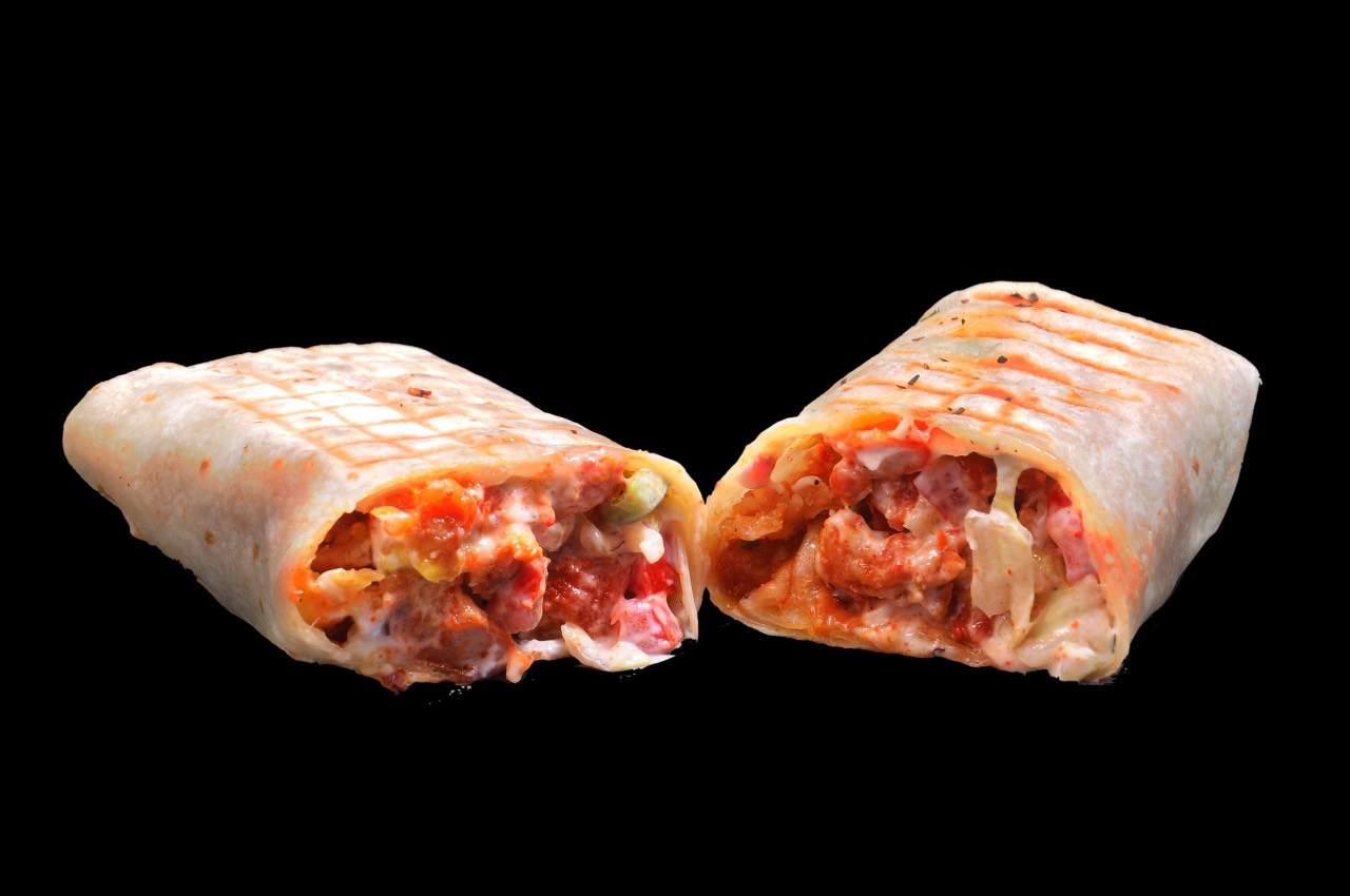 Chicken wrap with spiced filling